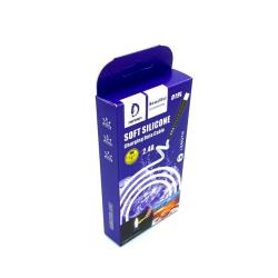Дата кабель DENMEN D19L Soft Silicone Charging Data Cable Lightning 1m 2.4A White