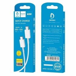 Дата кабель силиконовый DENMEN D20C Quick Charge 100W Type C to Type C