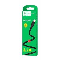 Дата кабель силиконовый DENMEN D23T 2.1A 2M Type C Black