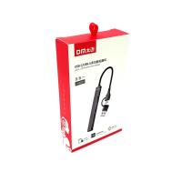 HUB USB2.0 DM CHB025 Metal USB-A+Type C*2+TF+SD 15 cm Black