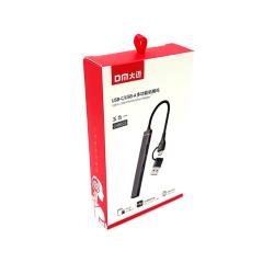 HUB USB2.0 DM CHB025 Metal USB-A+Type C*2+TF+SD 15 cm Black
