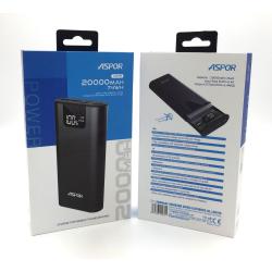 Power Bank ASPOR A378 (20000mAh/2.4A/2USB) Silver