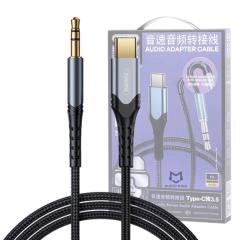 Кабель AUX REMAX RC-C015a Audio Adapter Cable Type C 1.2m Black
