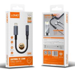 Переходник LDNIO LS-Y80i Lightning to 3.5MM 13cm Black