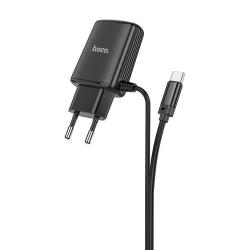 Сетевое ЗУ HOCO C82A + кабель Type C (5V/2.4A/2 USB) Black