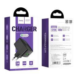 Сетевое ЗУ HOCO C70A Cutting-edge (5V/3A/1 USB) Qualcomm 3.0 Black