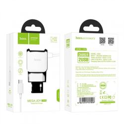 Сетевое ЗУ HOCO C59A + кабель Micro USB (5V/2.4A/2 USB) White