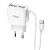 Сетевое ЗУ HOCO C59A + кабель TYPE C (5V/2.4A/2 USB) White