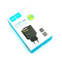 Сетевое ЗУ HOCO C39A с LED дисплеем (5V/2.4A/2 USB) Black