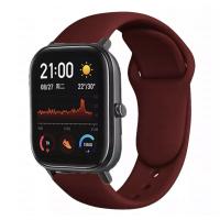 Браслет для смарт часов Xiaomi Amazfit BIP с кнопкой (ширина 20 mm) #13 Wine Red