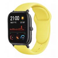 Браслет для смарт часов Xiaomi Amazfit BIP с кнопкой (ширина 20 mm) #15 Yellow