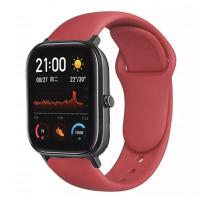 Браслет для смарт часов Xiaomi Amazfit BIP с кнопкой (ширина 20 mm) #17 Red