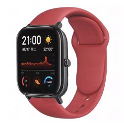 Браслет для смарт часов Xiaomi Amazfit BIP с кнопкой (ширина 20 mm) #17 Red
