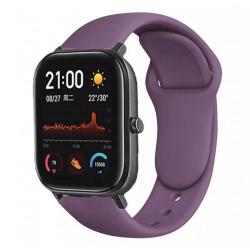 Браслет для смарт часов Xiaomi Amazfit BIP с кнопкой (ширина 20 mm) #01 Dark Purple