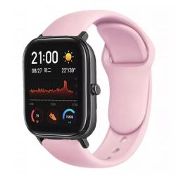 Браслет для смарт часов Xiaomi Amazfit BIP с кнопкой (ширина 20 mm) #09 Pink