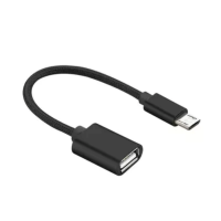 OTG переходник плетенный Micro USB to USB-AF Black