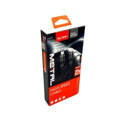 Дата кабель Sunpin DM-01 Type C to Lightning 27W Black 