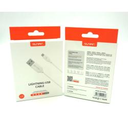 Дата кабель Sunpin U02 Lightning 2.4A White 