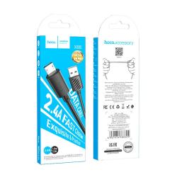 Дата кабель HOCO X88 Micro USB 2.4A 1m Black