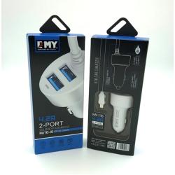 Автомобильное ЗУ EMY MY-116 + cable micro USB (5V/2.4A/2USB)