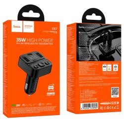 FM модулятор Hoco E87 Bluetooth + Fast Charger + PD Black
