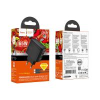 Сетевое ЗУ HOCO CS63A 65W 3A 1 USB + 1 PD + кабель TC-TC Black