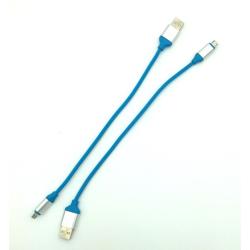 Дата кабель M-001 круглый Micro USB 0.3m Blue (тех. упаковка)