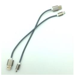 Дата кабель M-002 плетенный круглый Micro USB 0,3m Silver (тех. упаковка)