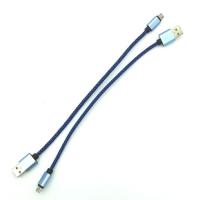 Дата кабель M-003 плетенный круглый Micro USB 0,3m Blue (тех. упаковка)