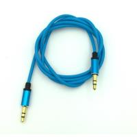 Кабель AUX A-001 силиконовый круглый Blue 1M (тех. упаковка)