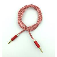 Кабель AUX A-002 плетенный круглый Red_White (тех. упаковка)