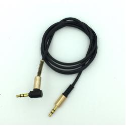 Кабель AUX A-004 силиконовый угловой круглый Black (тех. упаковка)
