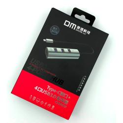 HUB USB3.0 DM CHB010 4 USB Metal Type C 30cm Black