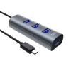 HUB USB3.0 DM CHB010 4 USB Metal Type C 30cm Black