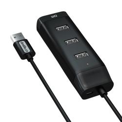 HUB USB2.0 DM CHB006 4 USB Plastic USB-A 30cm Black