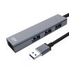 HUB USB2.0 DM CHB011 3USB+LAN Metal USB-A 15 cm Black