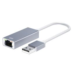 Сетевая карта / Переходник DM CHB018 USB to LAN 100Mbps 30cm Metal Silver