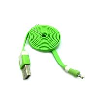 Дата кабель FLAT iPhone 5 1m Green (тех. упаковка)