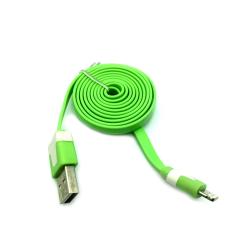 Дата кабель FLAT iPhone 5 1m Green (тех. упаковка)