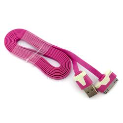 Дата кабель FLAT iPhone 4 1m Hot Pink (тех. упаковка)