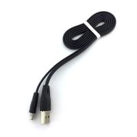 Дата кабель FLAT PREMIUM iPhone 5 Black (тех. упаковка)