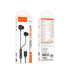 Наушники с микрофоном HOCO M117 Type C 1.2m Black