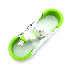 Дата кабель FLAT ROLL micro USB White/Green (тех. упаковка)