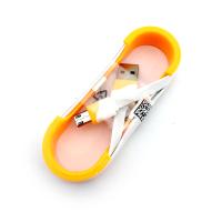 Дата кабель FLAT ROLL micro USB White/Orange (тех. упаковка)
