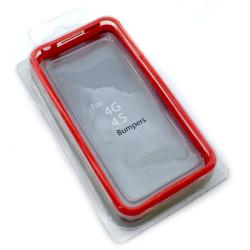 Чехол Бампер Plastic iPhone 4/4S Red