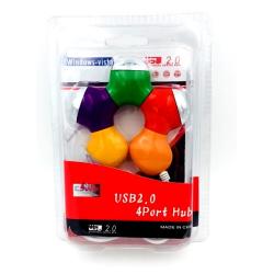 USB HUB 4 ports FLOWER mix color