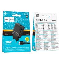 Сетевое ЗУ HOCO CS95A 30W 3A 1 USB + 1 PD + кабель TC-TC Black