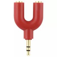 Сплиттер / Переходник разветвитель Y-образный наушники+микрофон Red