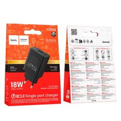 Сетевое ЗУ HOCO CS92A 18W 3A 1 USB Black