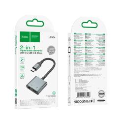Переходник / Адаптер наушников HOCO UPA34 Type C to Type C + 3.5mm Black 